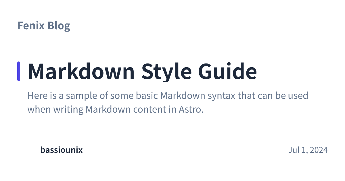 Share preview for Markdown Style Guide
