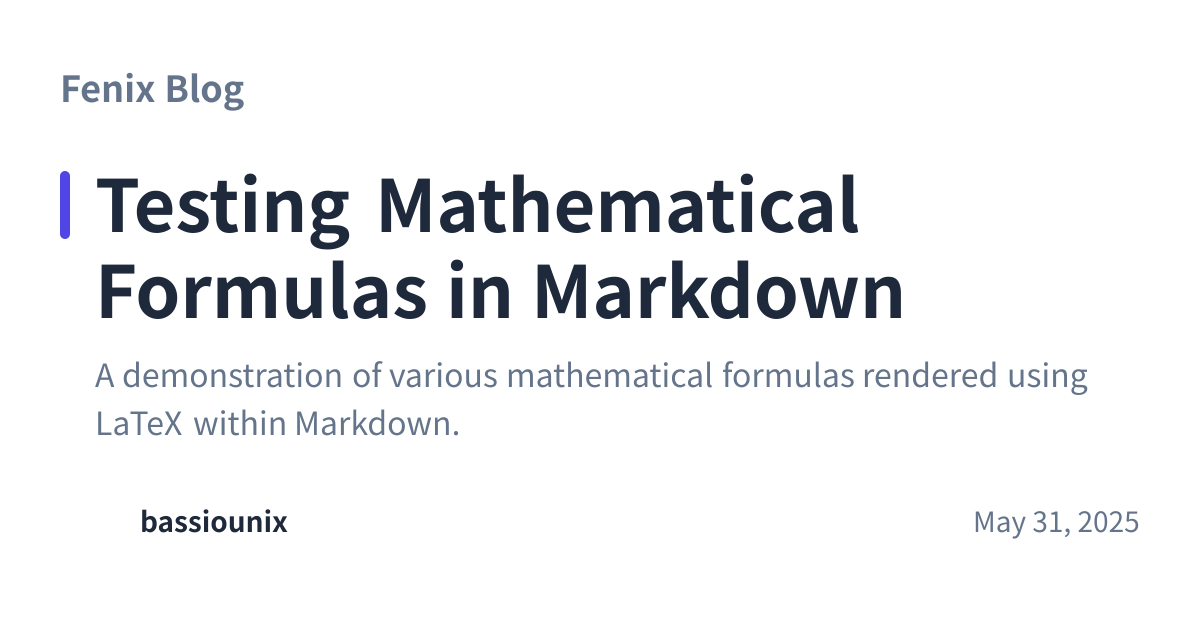 Share preview for Testing Mathematical Formulas in Markdown